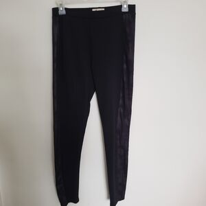 Hollister Black Leggings Faux Suede Stripe Tuxedo